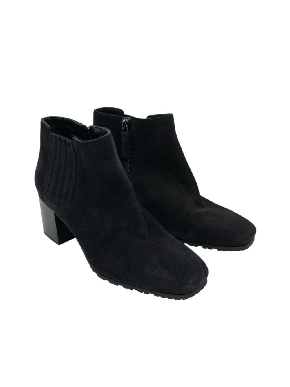 Aquatalia Boots Womens Size 9 Leather Suede Charlotte Side Zipper Block Heel - Picture 2 of 12